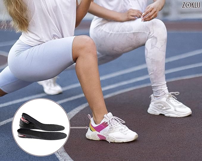 Height Increasing Shoes Insoles For Men And Women, 4-Layer Air Cushion Heel